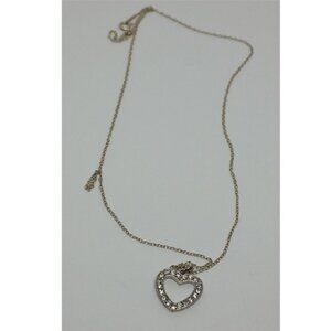 STERLING silver 925 dainty open heart charm pendant necklace romantic love cz.